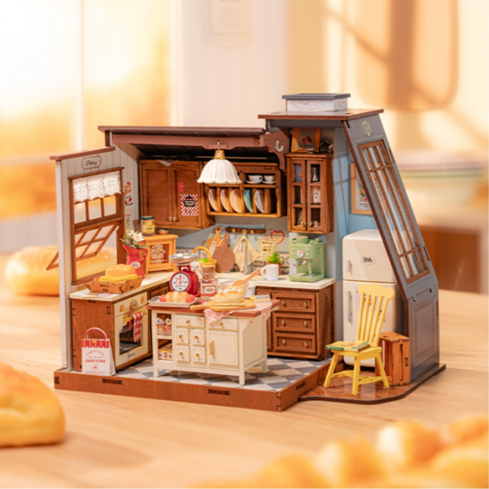 Baking Kitchen Robotime - Rolife DIY Miniature Dollhouse Kit Baking