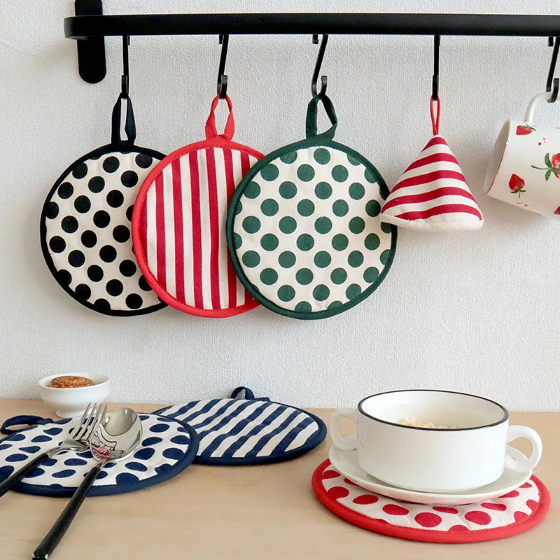 Kitchen Baking Table - 1Pc 18x18cm Round Striped Polka Dot