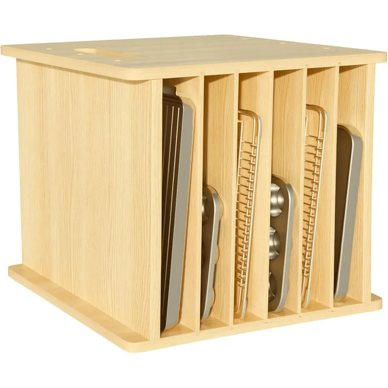 7 Tier Wooden Tray Dividers fo - đánh giá và giá Kitchen Cabinet Baking Sheet Organizer