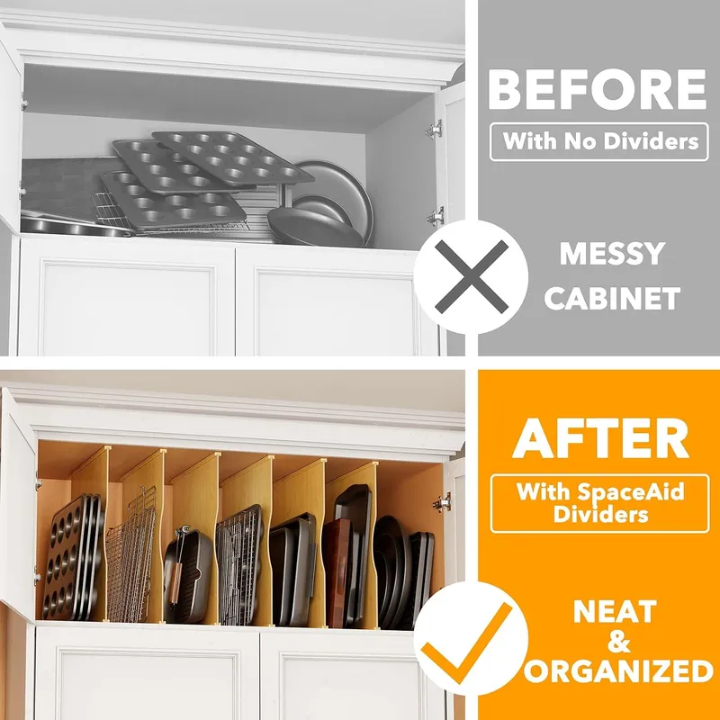 6 Pack Tray Dividers for Cabin - đánh giá và giá Kitchen Cabinet Baking Sheet Organizer