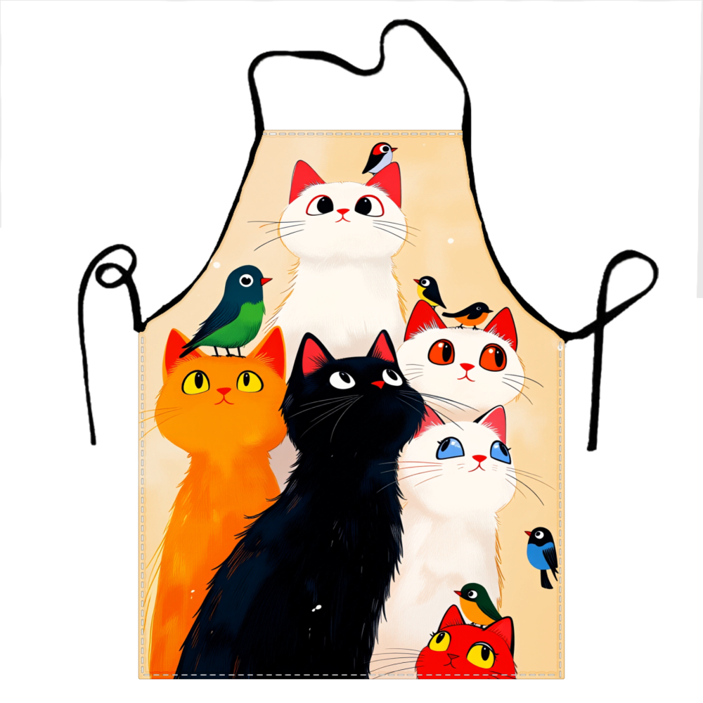 Cute Cats And Birds Apron For  - đánh giá và giá Kitchen Baking Area Ideas