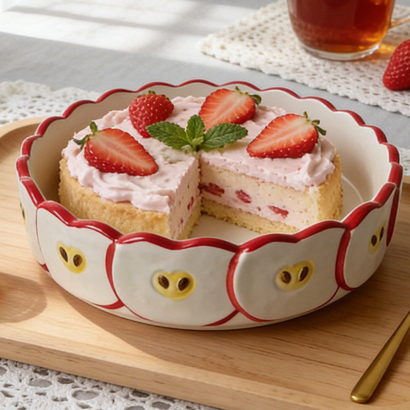 Cute apple shaped ceramic plat - đánh giá và giá Kitchen Baking Table