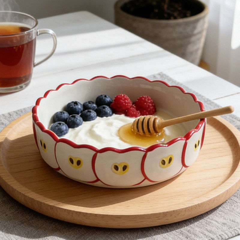 Cute apple shaped ceramic plat - đánh giá và giá Kitchen Baking Table
