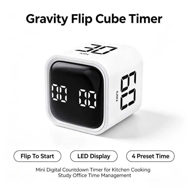 Portable Gravity Flip Cube Tim - đánh giá và giá Kitchen Baking Timer