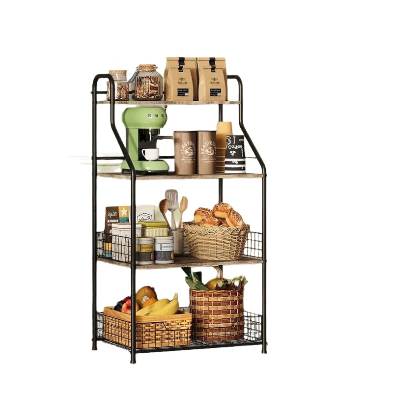 Four-layer iron wood storage r - đánh giá và giá Kitchen Baking Table