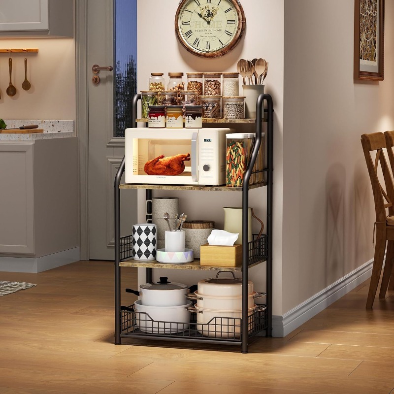 Four-layer iron wood storage r - đánh giá và giá Kitchen Baking Table