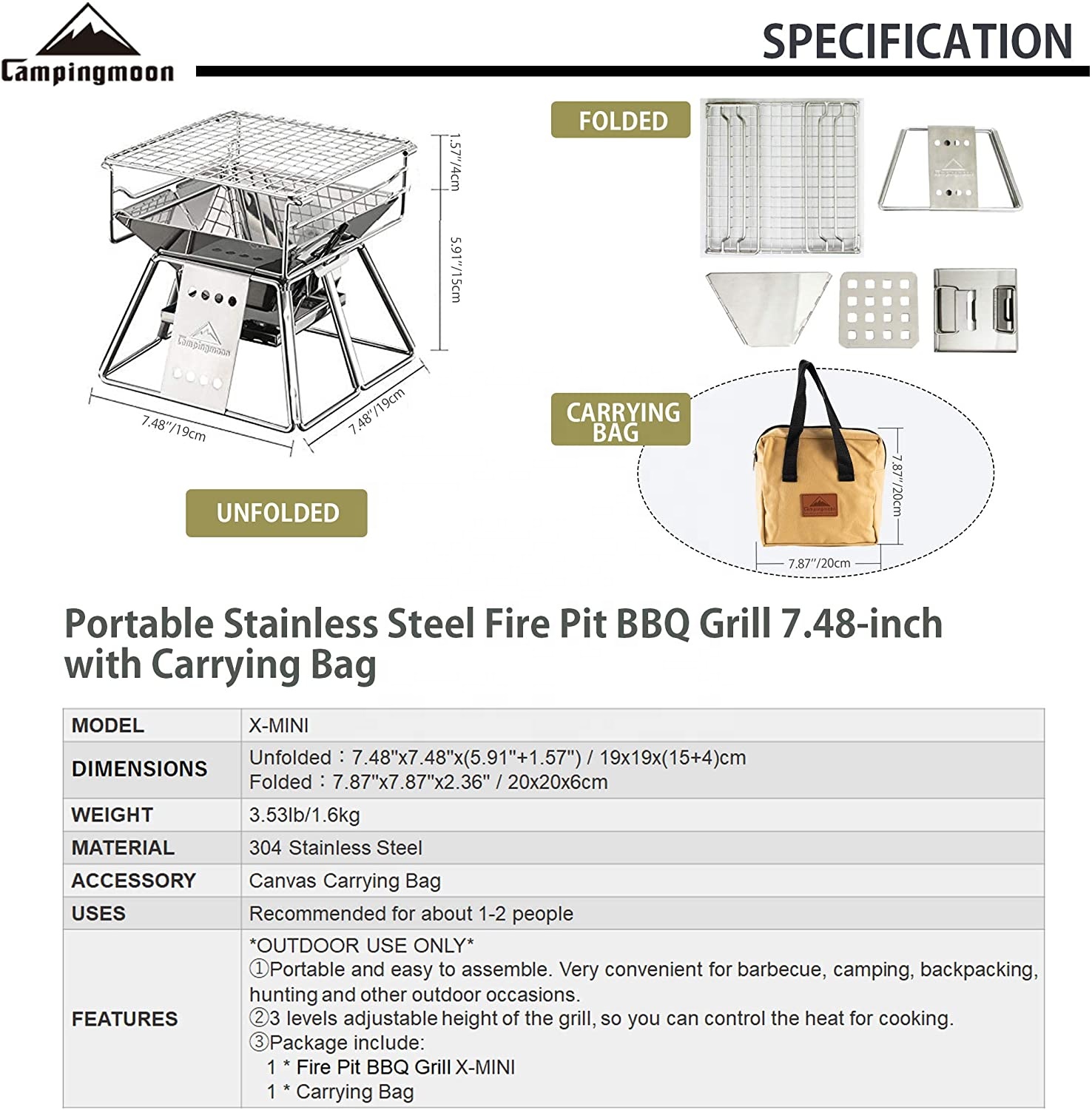 Campingmoon Outdoor Camping Bb - đánh giá và giá Mini Kitchen Baking