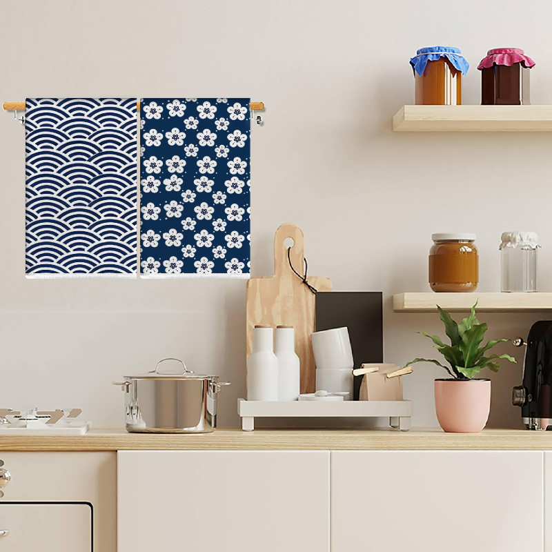 2Pcs, Japanese-Style Seigaiha  - đánh giá và giá Kitchen Baking Cloth