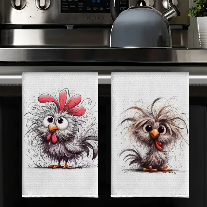 2Pcs, Cute Curly Chicken Kitch - đánh giá và giá Kitchen Baking Cloth