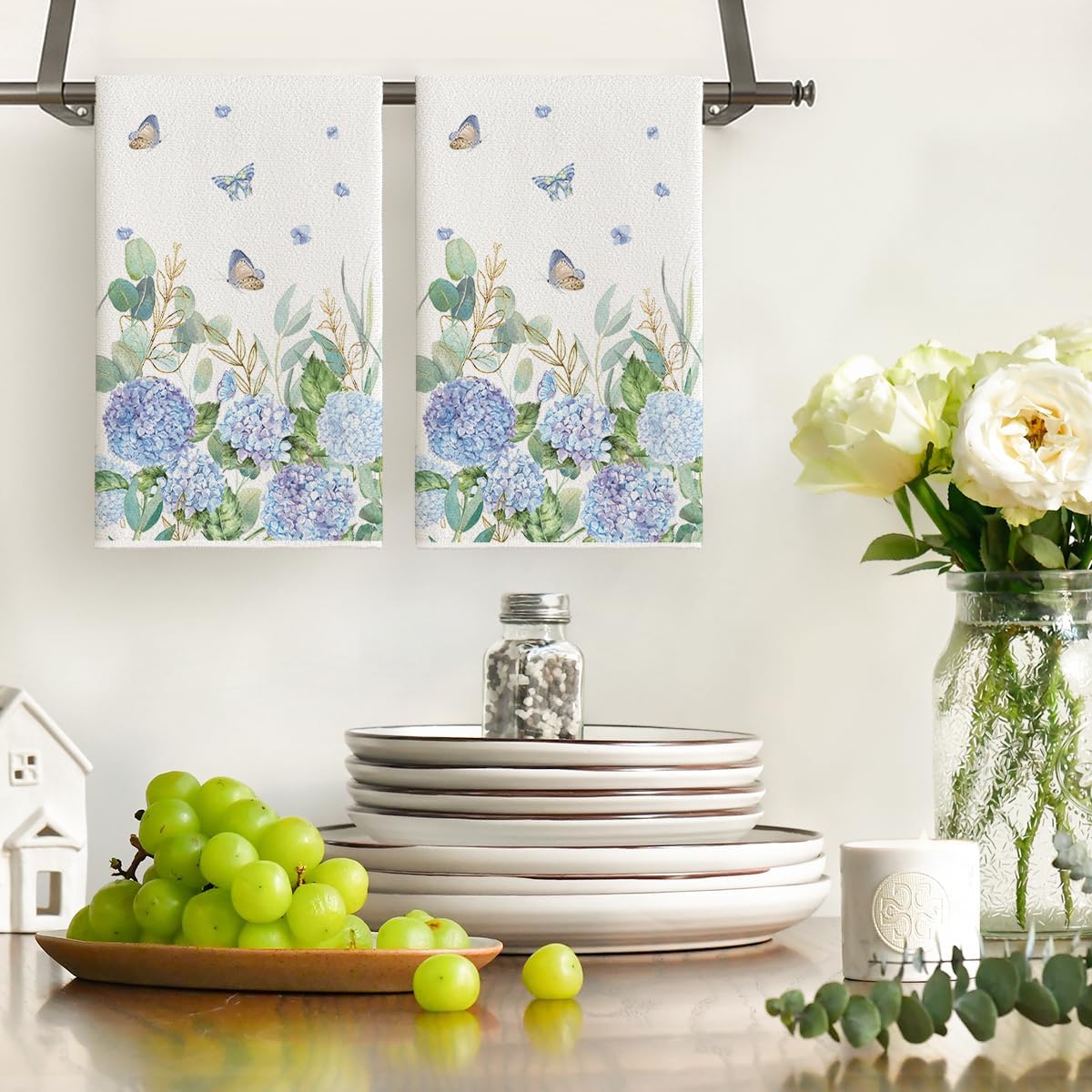 2Pcs, Butterfly Hydrangea Kitc - đánh giá và giá Kitchen Baking Cloth
