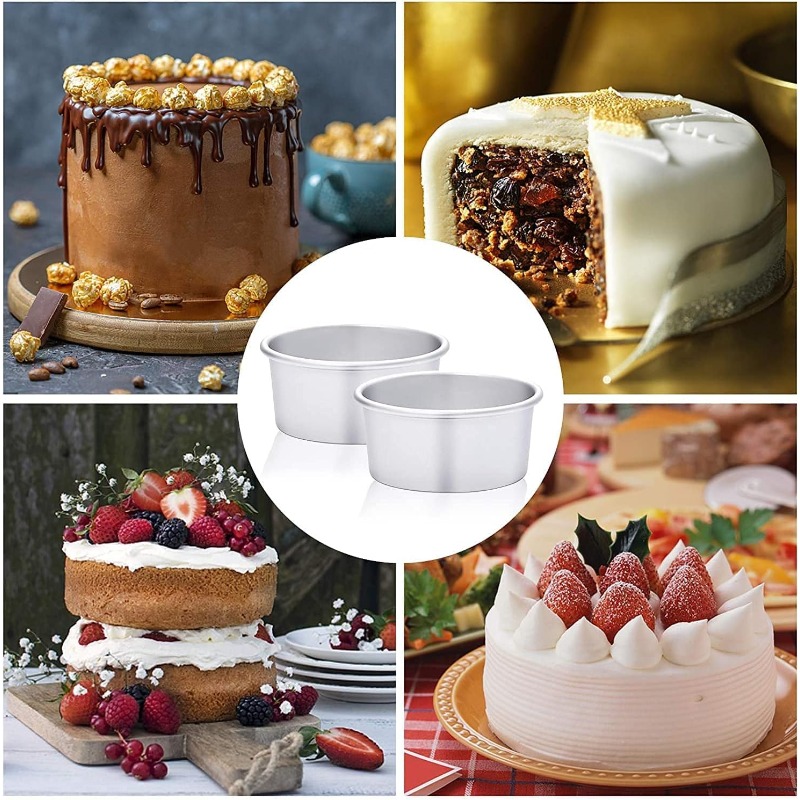 4 x 2 inch Round Cake Pan Set  - đánh giá và giá Mini Kitchen Baking